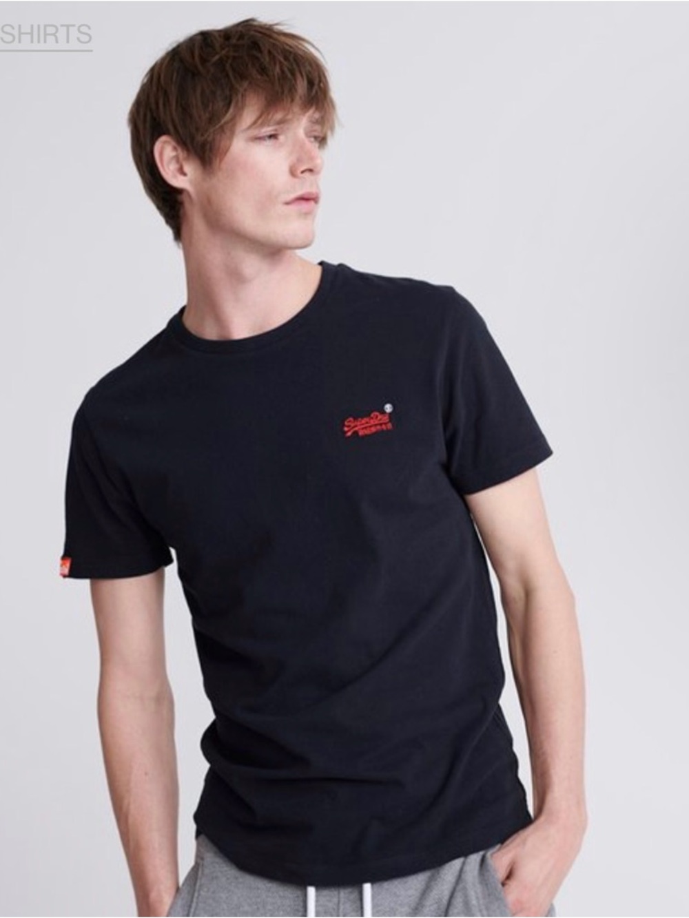 Superdry Men’s Black Orange Label Vintage Embroidery T-Shirt